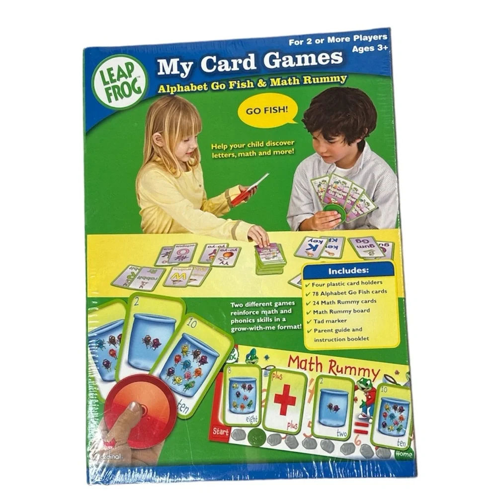 Leap Frog My Card Games Math Rummy Alphabet Go Fish Addition Subtraction NIB